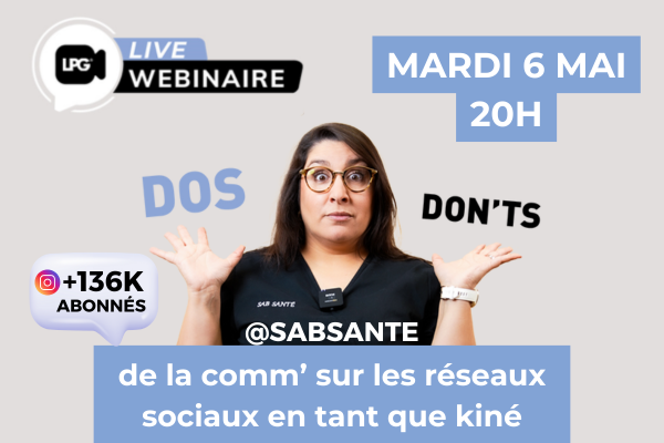 Visuel live sabsanté LPG kiné et réseaux sociaux